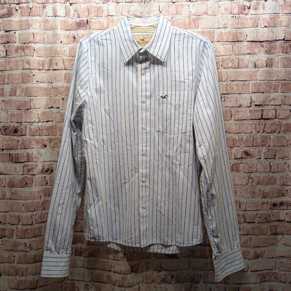 Hollister Shirt Striped Button Down Size Large